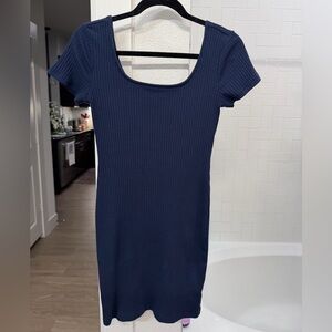 Wild Fable Navy Ribbed Mini Dress